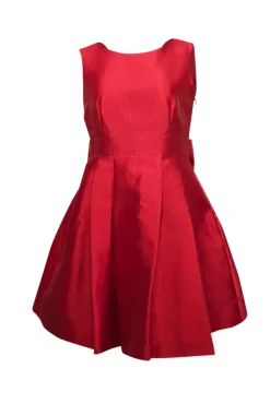 Kate Spade - Red Silk Blend Backless Bow Mini Dress Sz 10