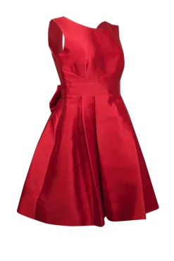 Kate Spade - Red Silk Blend Backless Bow Mini Dress Sz 10