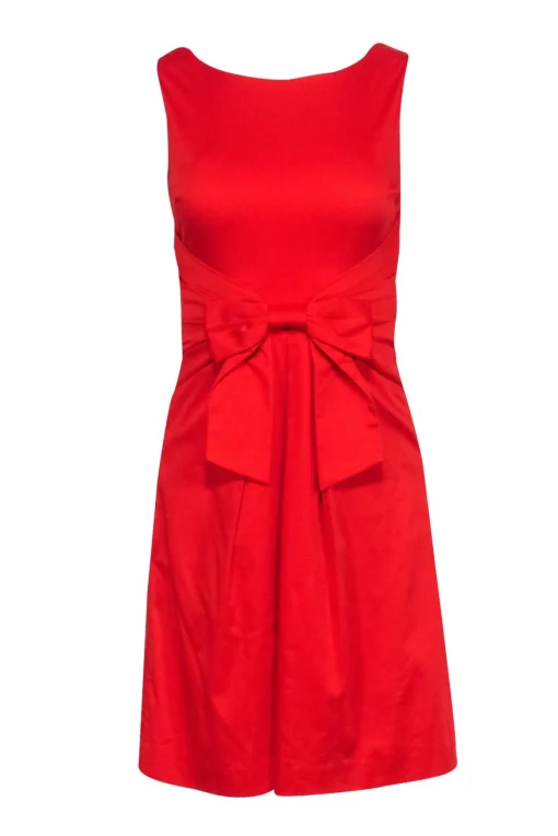 Kate Spade - Red Sleeveles Bow Front Cocktail Dress Sz 0