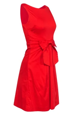 Kate Spade - Red Sleeveles Bow Front Cocktail Dress Sz 0