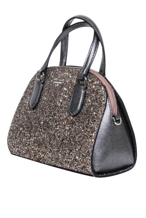 Kate Spade - Silver & Grey Glitter "Laurel Way" Crossbody Bag