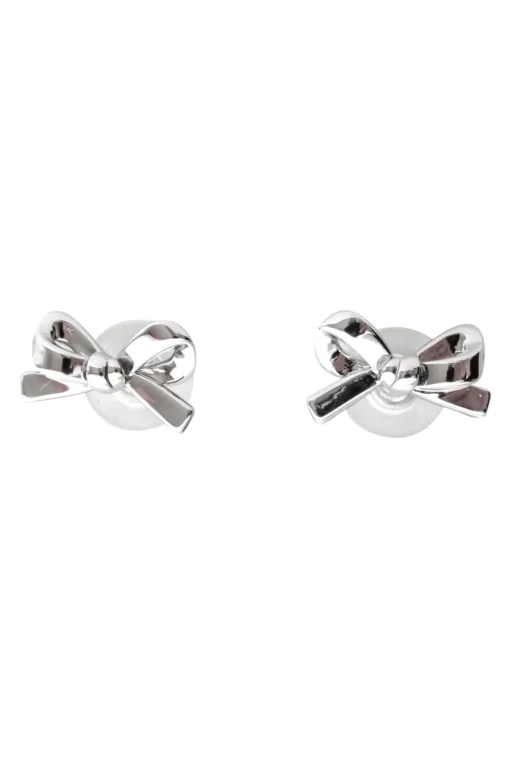 Kate Spade - Silver-Tone Bow Earrings