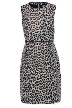 Kate Spade - Tan & Brown Leopard Print Sheath Dress Sz 8