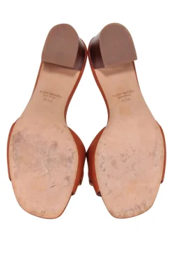 Kate Spade - Tan Leather Open Toe Mule Heels Sz 6.5
