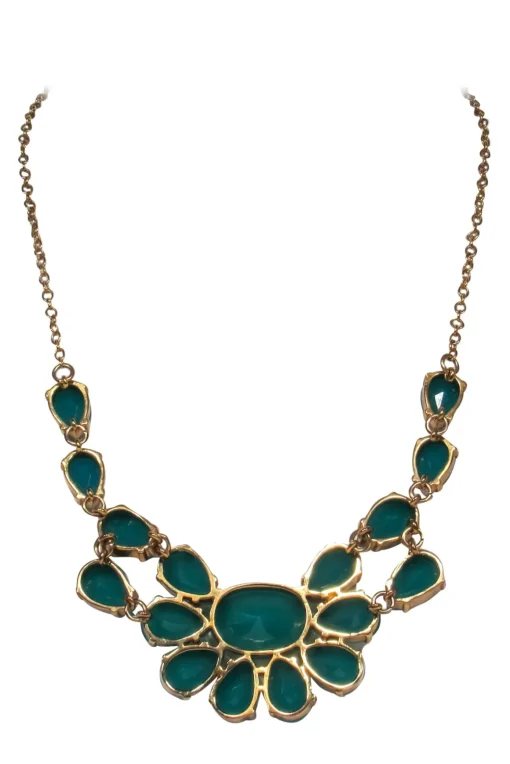 Kate Spade - Teal & Gold Faux Gem Statement Necklace