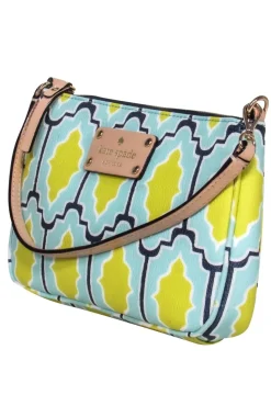 Kate Spade - Teal, Chartreuse & Navy Print Convertible Wristlet