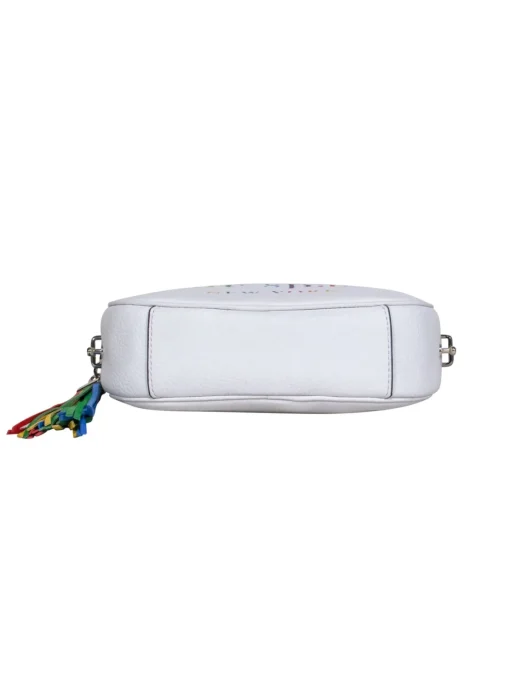 Kate Spade – White Leather Rainbow Logo Crossbody Camera Bag