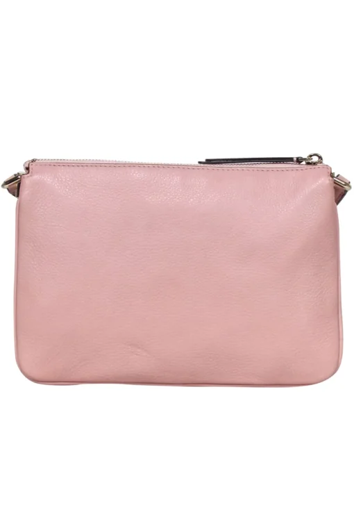 Kate Spade- Light Pink Pebbled Leather "Triple Gusset" Crossbody