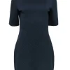 Kate Spade Saturday - Navy Textured Short Sleeve Sheath Dress Sz L