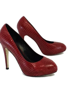 Kathryn Amberleigh - Red Snakeskin Heels Sz 10