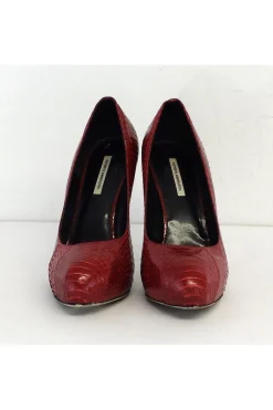 Kathryn Amberleigh - Red Snakeskin Heels Sz 10