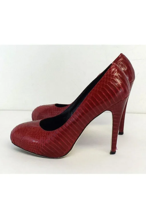 Kathryn Amberleigh - Red Snakeskin Heels Sz 10