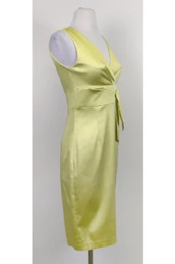 Kay Unger - Lime Green Satin Dress Sz 4