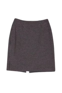 Kay Unger - Purple & Grey Houndstooth Skirt Sz 4