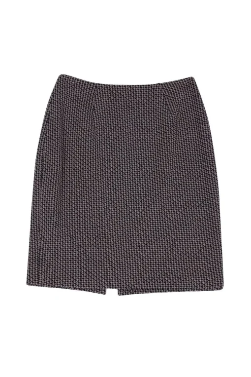 Kay Unger - Purple & Grey Houndstooth Skirt Sz 4