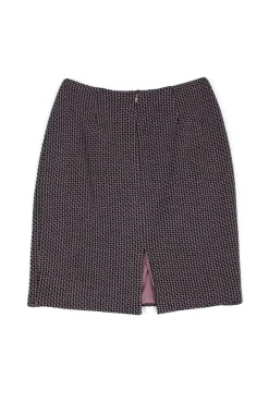 Kay Unger - Purple & Grey Houndstooth Skirt Sz 4