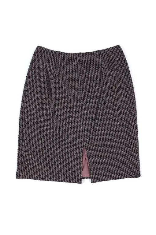 Kay Unger - Purple & Grey Houndstooth Skirt Sz 4