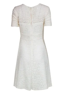 Kay Unger - White Lace Short Sleeve A-Line Dress Sz 4
