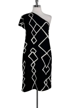 Keepsake - One Shoulder Black & White Dress Sz 4