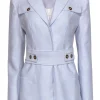 Keepsake - Pale Lilac Belted Textured Jacket w/ Tortoise Shell Buttons Sz 4