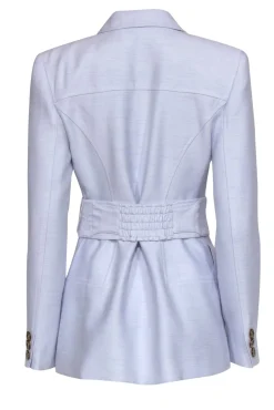 Keepsake - Pale Lilac Belted Textured Jacket w/ Tortoise Shell Buttons Sz 4