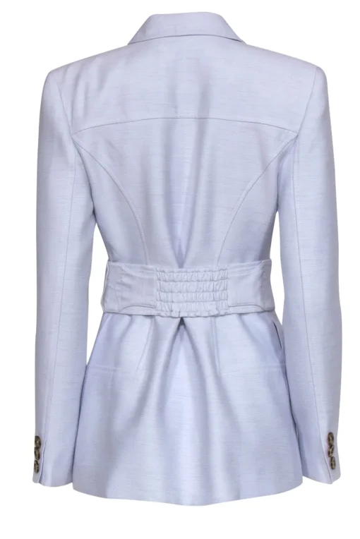 Keepsake - Pale Lilac Belted Textured Jacket w/ Tortoise Shell Buttons Sz 4