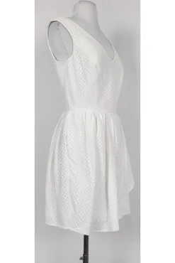 Keepsake - White Eyelet Fit N Flare Dress Sz M