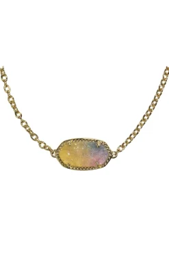 Kendra Scott - Gold Adjustable “Elaina” Chain Bracelet w/ Sparkly Iridescent Stone