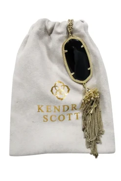 Kendra Scott - Gold Chain w/ Large Black Pendant & Tassels
