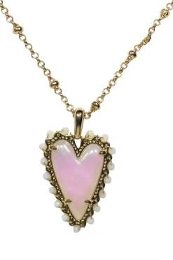 Kendra Scott - Gold Chain "Ansley" Necklace w/ Iridescent Heart Pendant