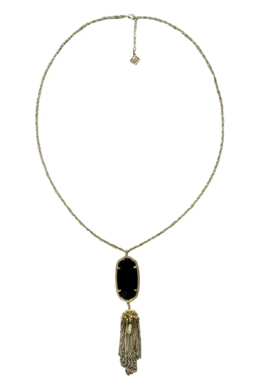 Kendra Scott - Gold Chain w/ Large Black Pendant & Tassels