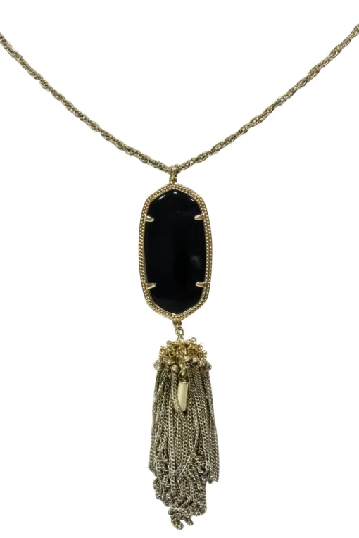 Kendra Scott - Gold Chain w/ Large Black Pendant & Tassels