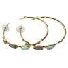 Kendra Scott - Gold Hoop Earrings w/ Multicolor Stones