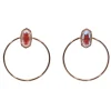Kendra Scott - Rose Gold Stud Hoop Earrings w/ Iridescent Stones
