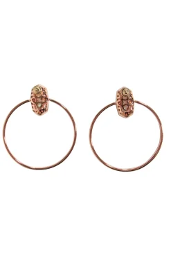 Kendra Scott - Rose Gold Stud Hoop Earrings w/ Iridescent Stones