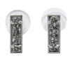 Kendra Scott - Silver & Gunmetal Rectangular Stud Earrings