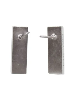 Kendra Scott - Silver & Gunmetal Rectangular Stud Earrings