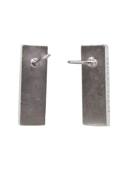 Kendra Scott - Silver & Gunmetal Rectangular Stud Earrings