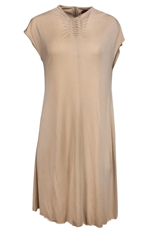 Kenzo - Tan Cap Sleeve Shift Dress Sz S