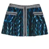 Kenzo - Teal Front Zip Mini Skirt w/ Contrast Trim Sz M