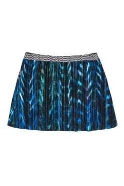 Kenzo - Teal Front Zip Mini Skirt w/ Contrast Trim Sz M