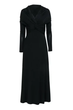 Khaite - Black Long Sleeve Mid Maxi Dress Sz M