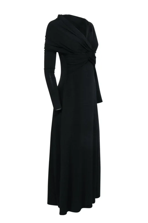 Khaite - Black Long Sleeve Mid Maxi Dress Sz M