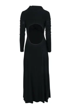 Khaite - Black Long Sleeve Mid Maxi Dress Sz M