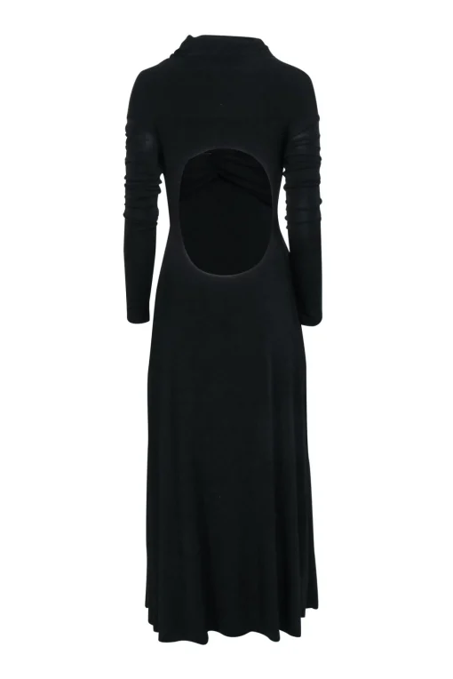 Khaite - Black Long Sleeve Mid Maxi Dress Sz M