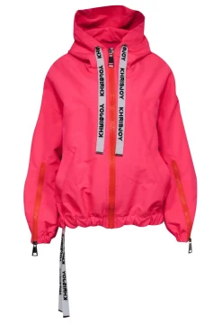 Khrisjoy - Neon Pink & Orange Zipper Front Hooded Jacket Sz 0