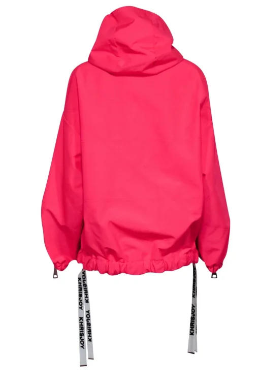 Khrisjoy - Neon Pink & Orange Zipper Front Hooded Jacket Sz 0