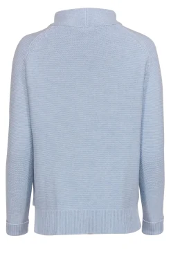 Kinross - Baby Blue Cotton Knit Mockneck Turtleneck Sweater Sz XS