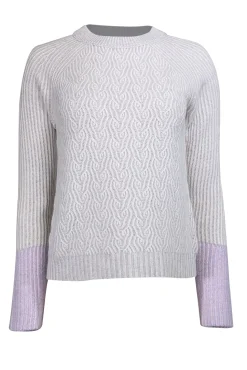 Kinross Cashmere - Grey & Ivory Cashmere Sweater Sz XS