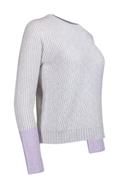 Kinross Cashmere - Grey & Ivory Cashmere Sweater Sz XS